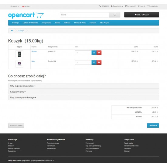OpenCart PL v. 3.0.3.2 Standard - Gotowy sklep internetowy